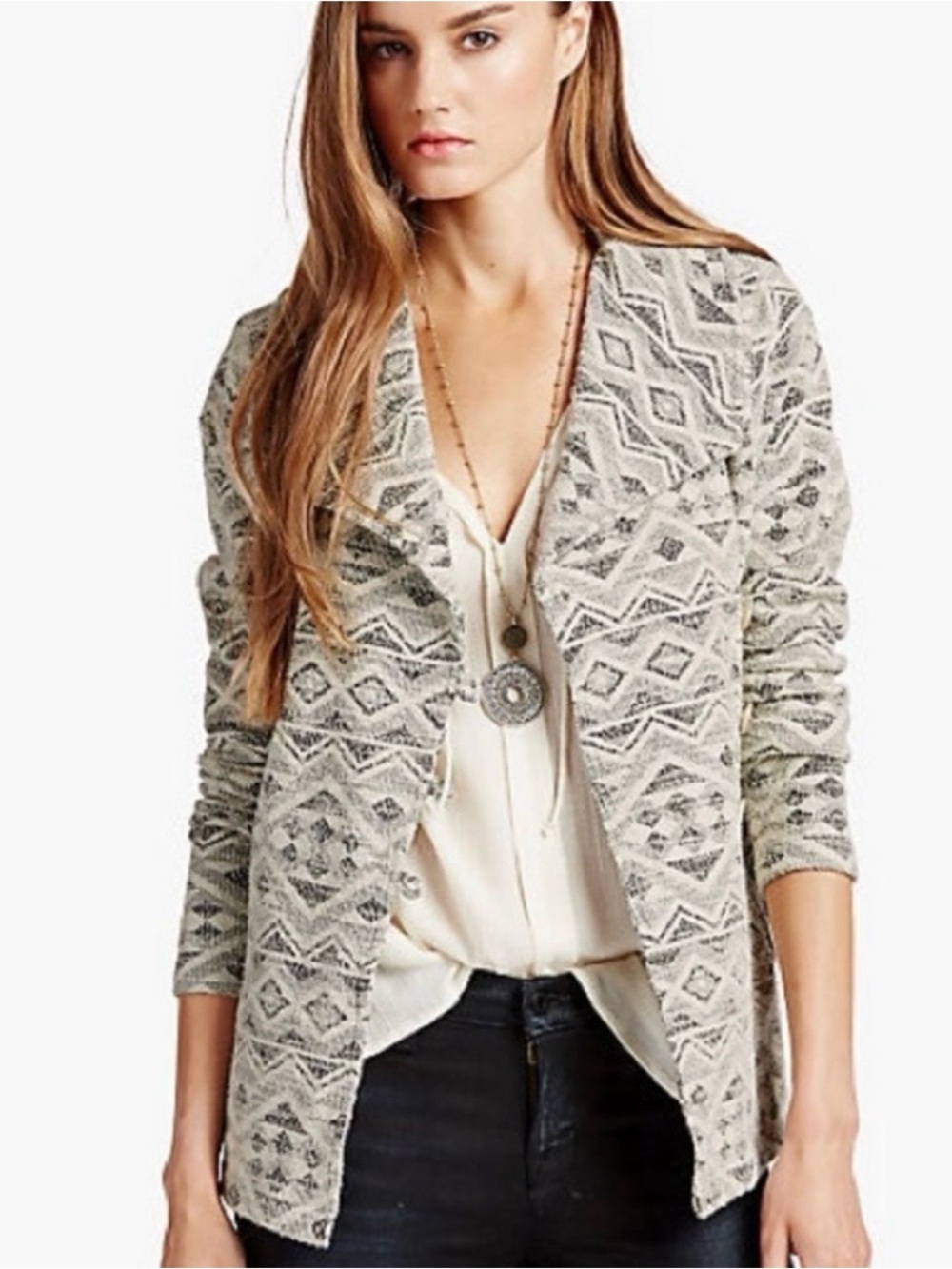 Lucky Brand Aztec Southwestern Print Button Front
Blazer